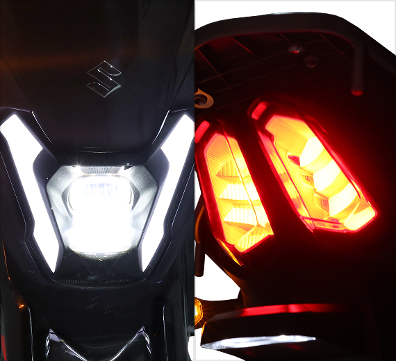 LED Head Light and Tail Light with Flexible Turn Signals